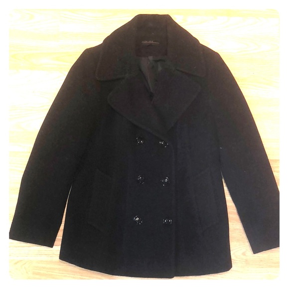 Charcoal Wool Blend Peacoat Double - Picture 2 of 3